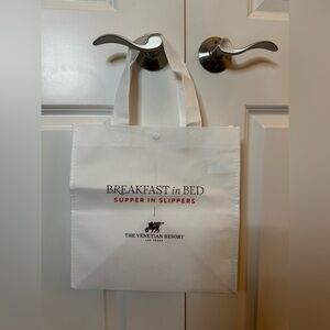 The Venetian Resort Las Vegas Breakfast In Bed Supper In Slippers Fabric Tote